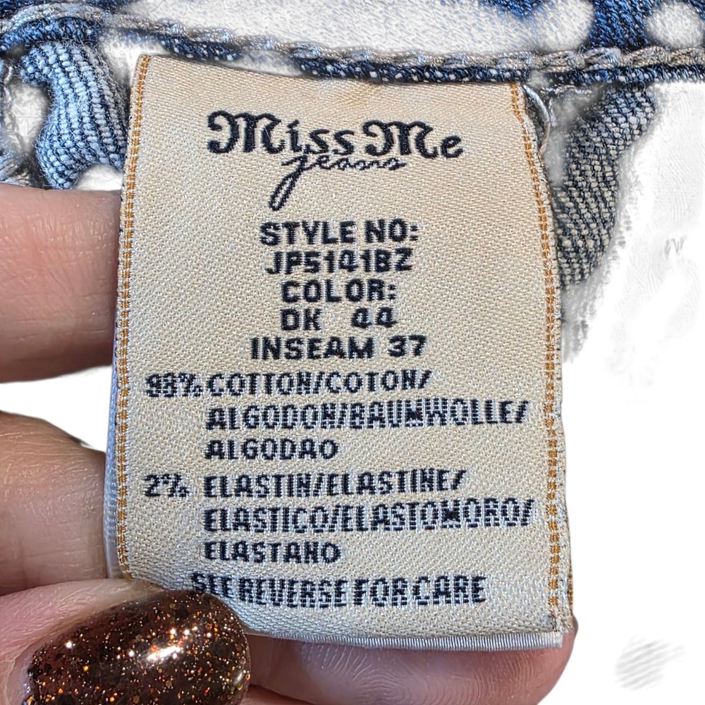 Miss Me Dark Blue Bootcut Jeans long - Picture 7 of 13